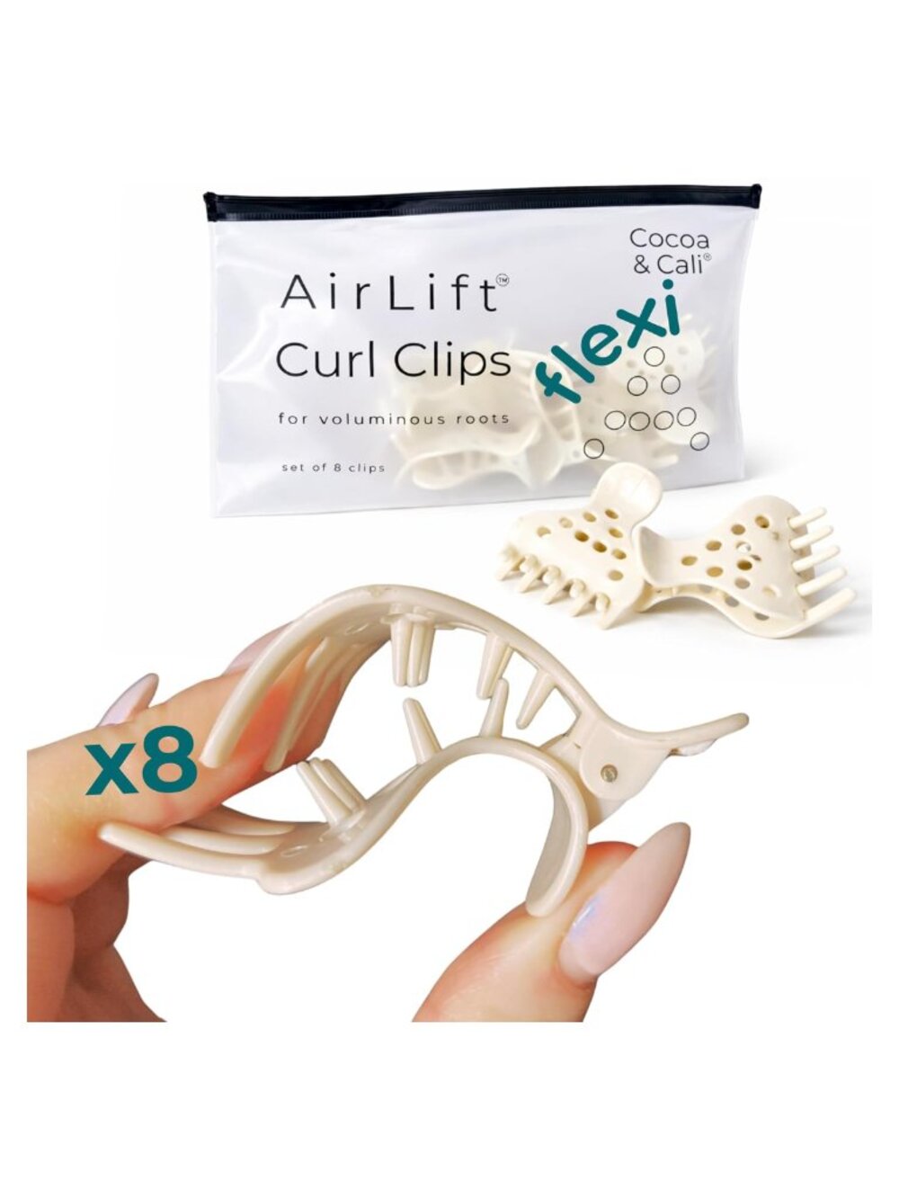 Root Lifting Hair Clips Volumizing Curl Clip Set 8-Pack Plastic Claw Clamps
